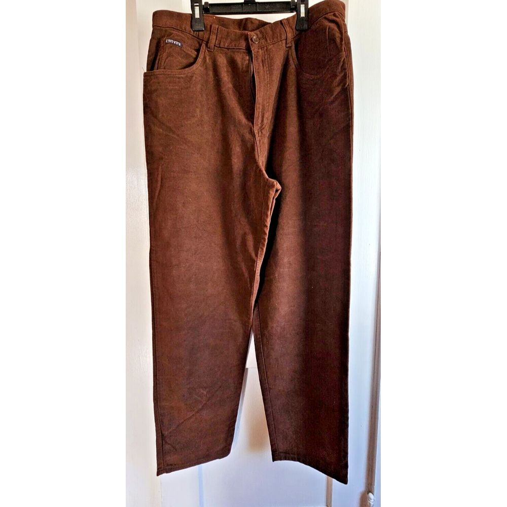 NWT Vtg LAUREN RALPH LAUREN Montana cotton woman‎ Sz 16 brown velvet dress pants
